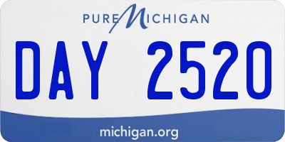 MI license plate DAY2520