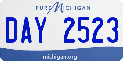 MI license plate DAY2523
