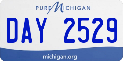 MI license plate DAY2529