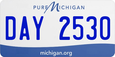 MI license plate DAY2530