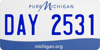 MI license plate DAY2531