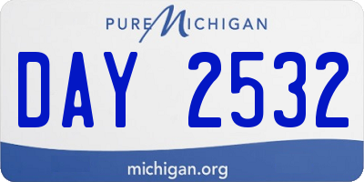 MI license plate DAY2532