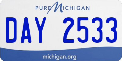 MI license plate DAY2533