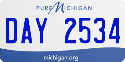MI license plate DAY2534