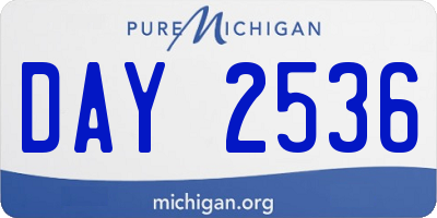 MI license plate DAY2536