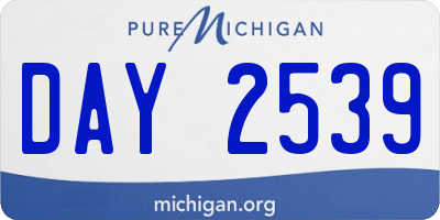 MI license plate DAY2539