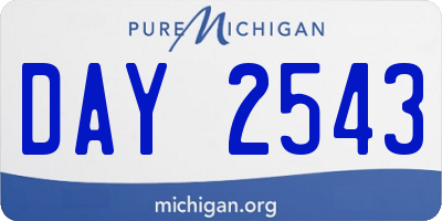 MI license plate DAY2543