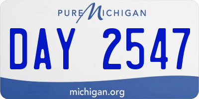 MI license plate DAY2547