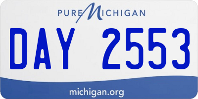 MI license plate DAY2553