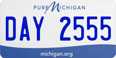 MI license plate DAY2555