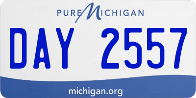 MI license plate DAY2557