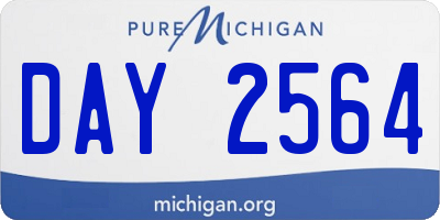 MI license plate DAY2564