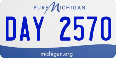 MI license plate DAY2570