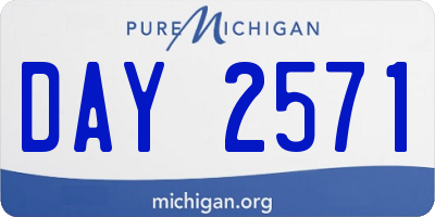 MI license plate DAY2571