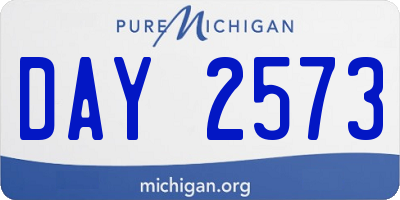 MI license plate DAY2573