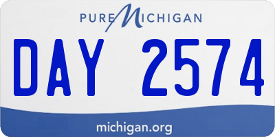 MI license plate DAY2574