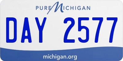 MI license plate DAY2577