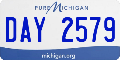 MI license plate DAY2579