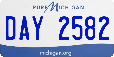 MI license plate DAY2582