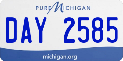 MI license plate DAY2585