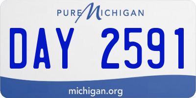 MI license plate DAY2591