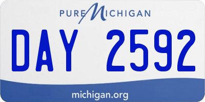 MI license plate DAY2592