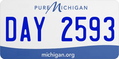 MI license plate DAY2593
