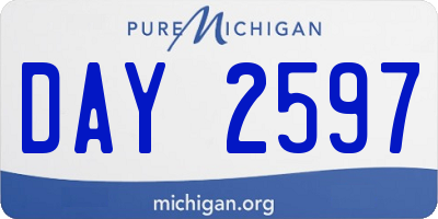 MI license plate DAY2597