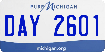 MI license plate DAY2601