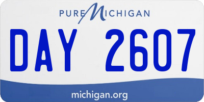 MI license plate DAY2607
