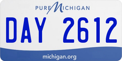 MI license plate DAY2612