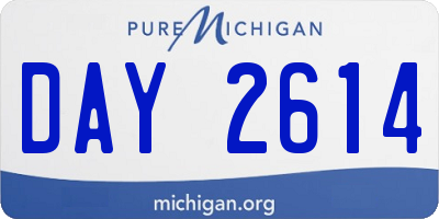 MI license plate DAY2614