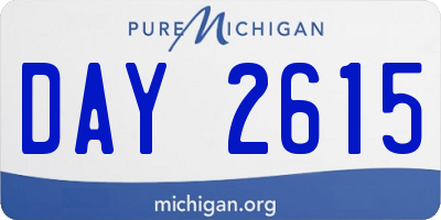 MI license plate DAY2615