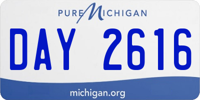 MI license plate DAY2616