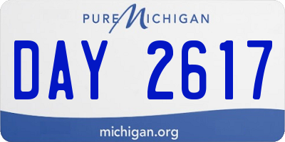MI license plate DAY2617