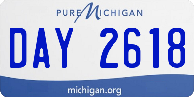 MI license plate DAY2618