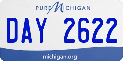MI license plate DAY2622