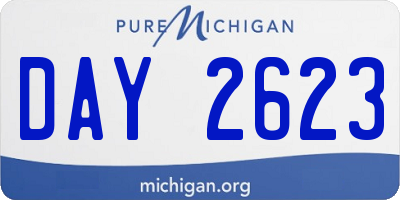 MI license plate DAY2623