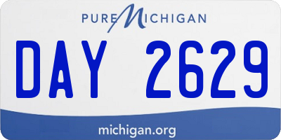MI license plate DAY2629