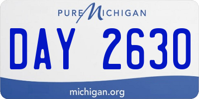 MI license plate DAY2630