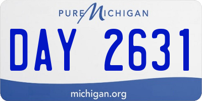 MI license plate DAY2631