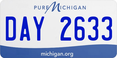 MI license plate DAY2633
