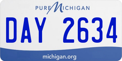 MI license plate DAY2634