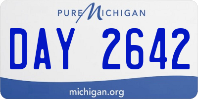 MI license plate DAY2642