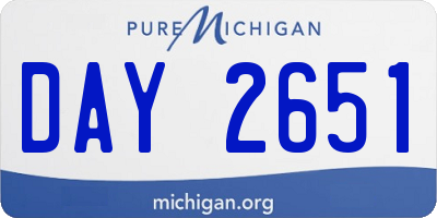 MI license plate DAY2651