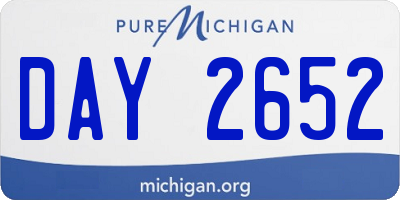 MI license plate DAY2652