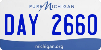 MI license plate DAY2660