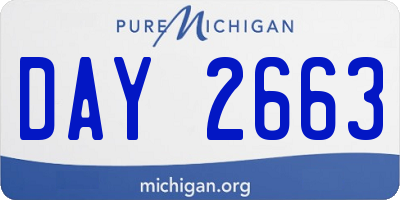 MI license plate DAY2663