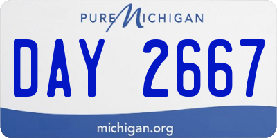 MI license plate DAY2667