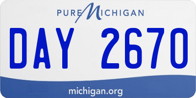 MI license plate DAY2670